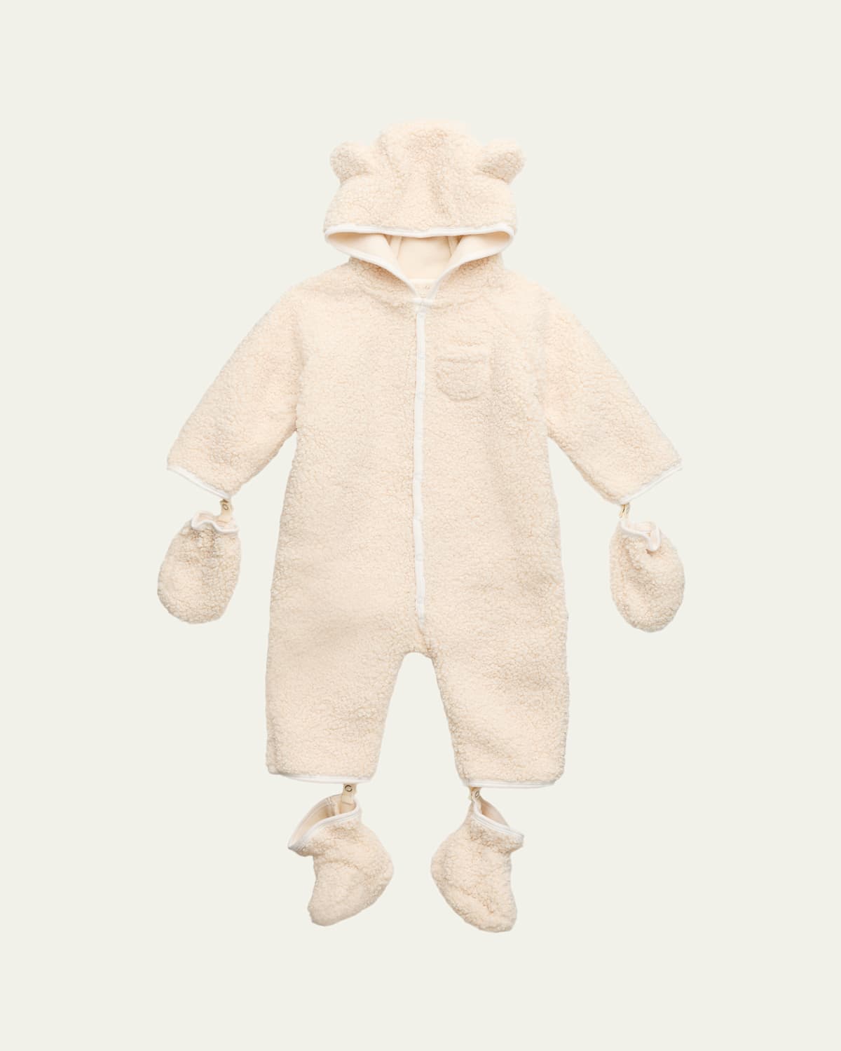 Bailey Faux Shearling Pramsuit, Size 0M-12M