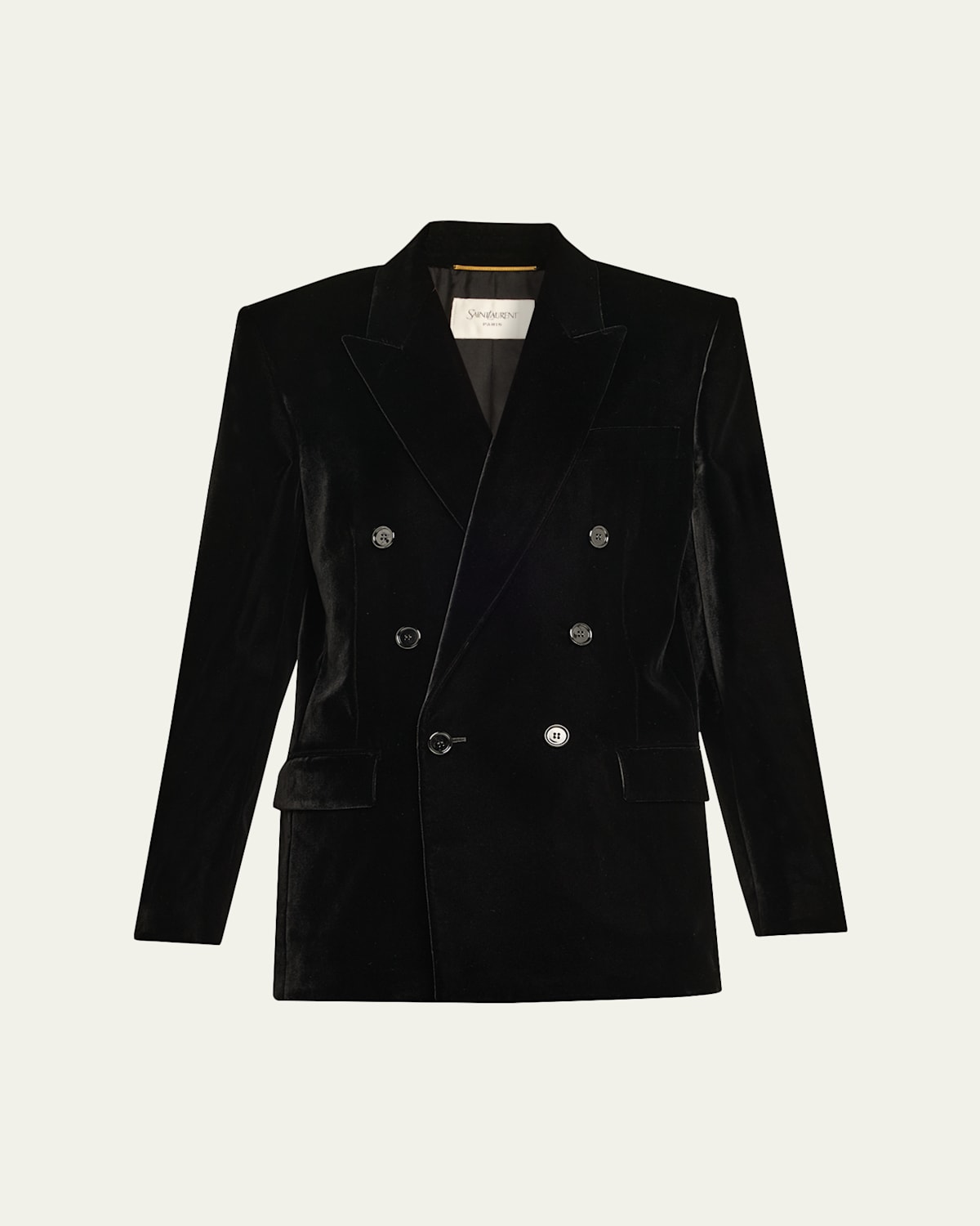 Velvet Double-Breasted Blazer
