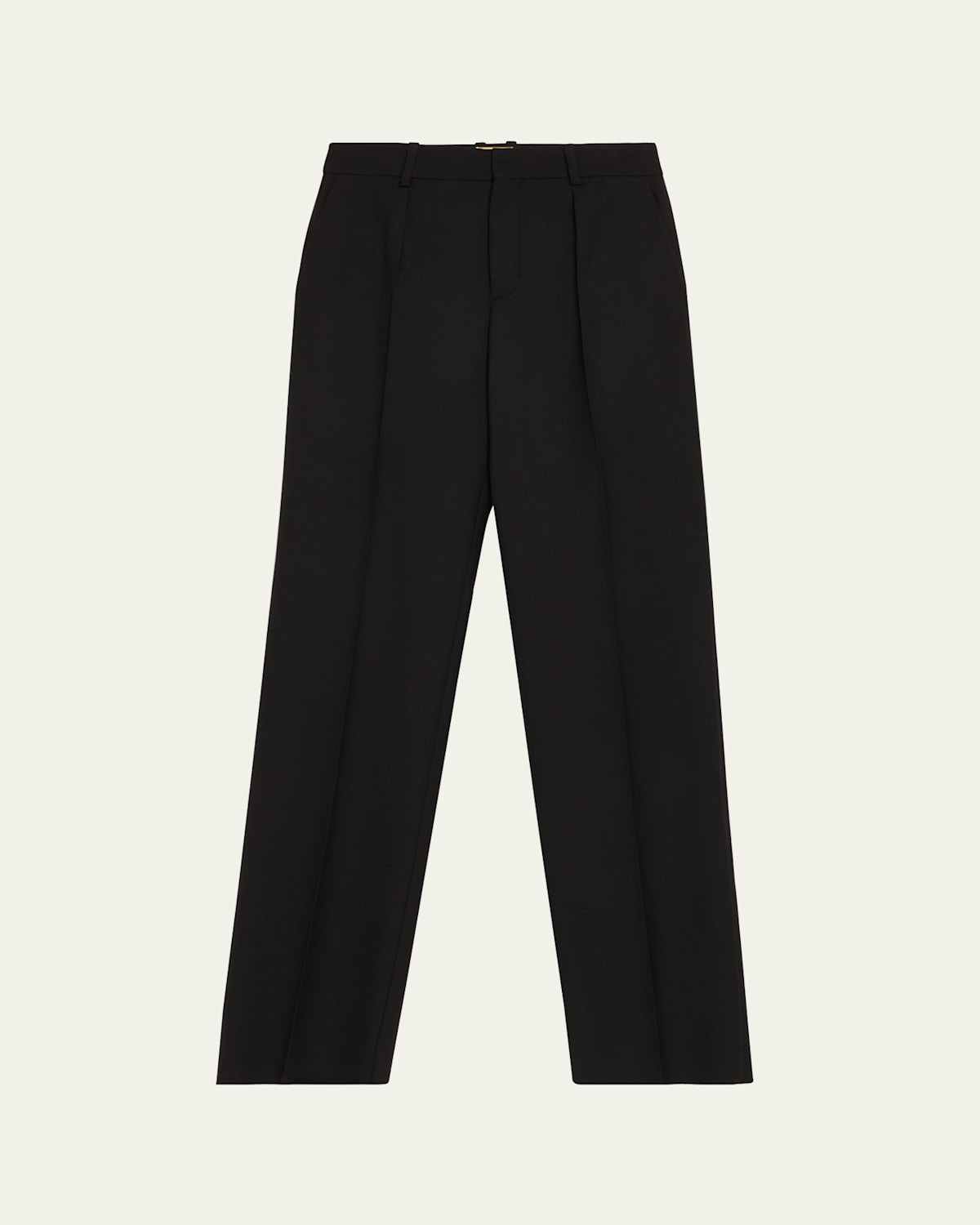 Saint Laurent Wool Straight-leg Suiting Trousers In Black