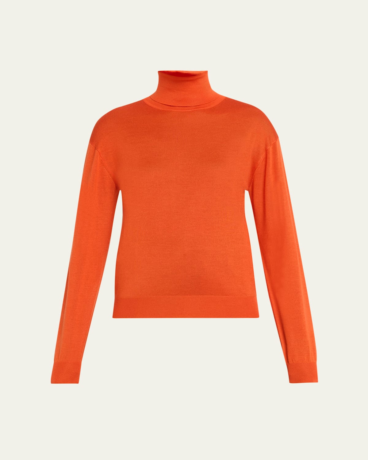 Saint Laurent Cashmere-silk Turtleneck Sweater In Orange