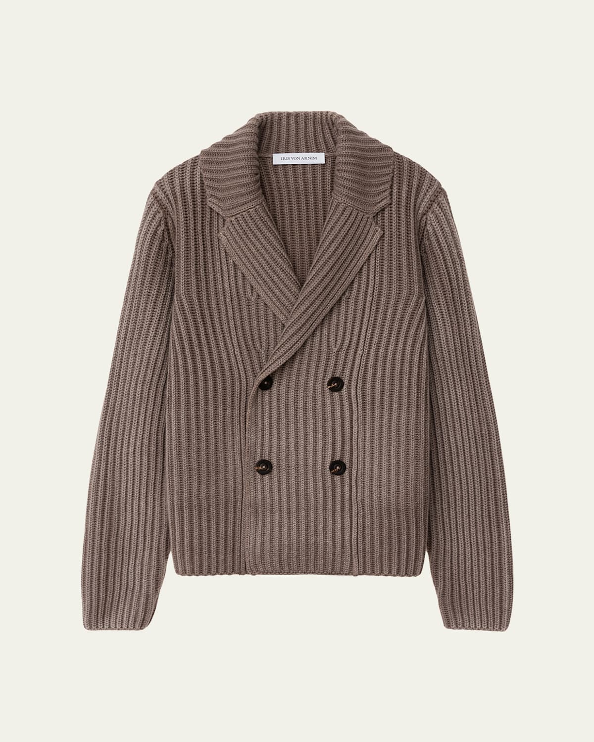 Iris Von Arnim Men's Arvada Cashmere Rib Double-Breasted Cardigan