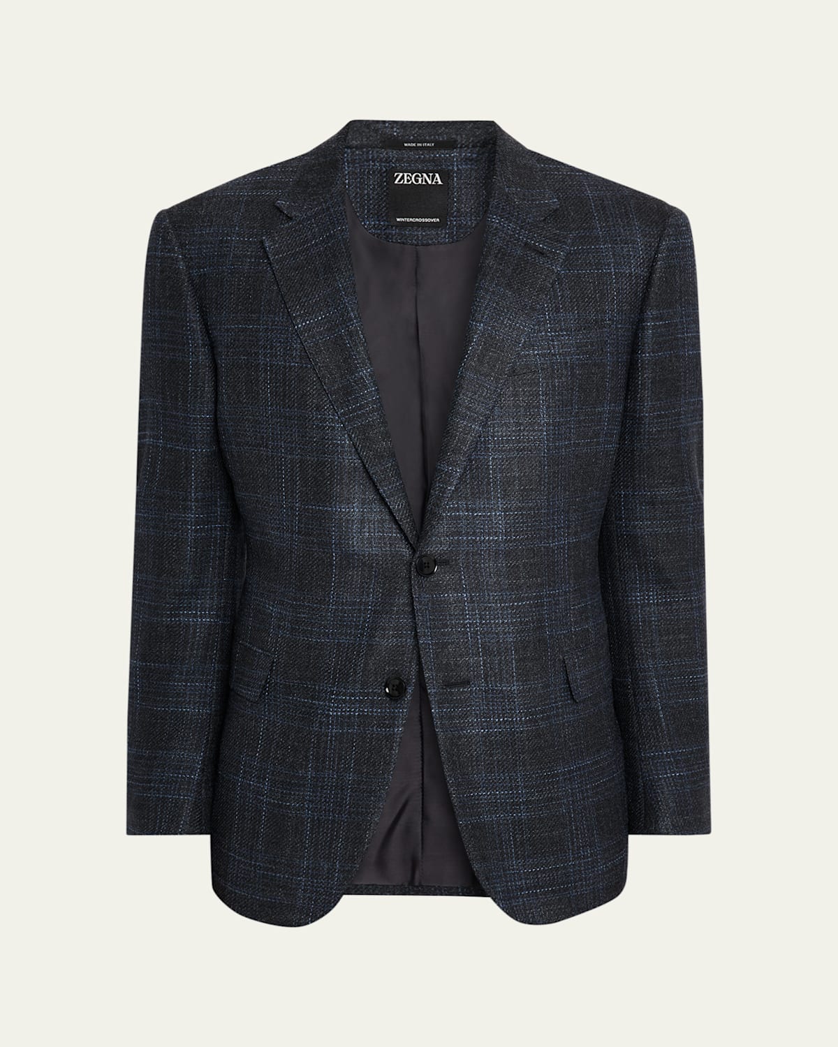 Men's Plaid Winter Crossover Single-Breasted Sport Coat