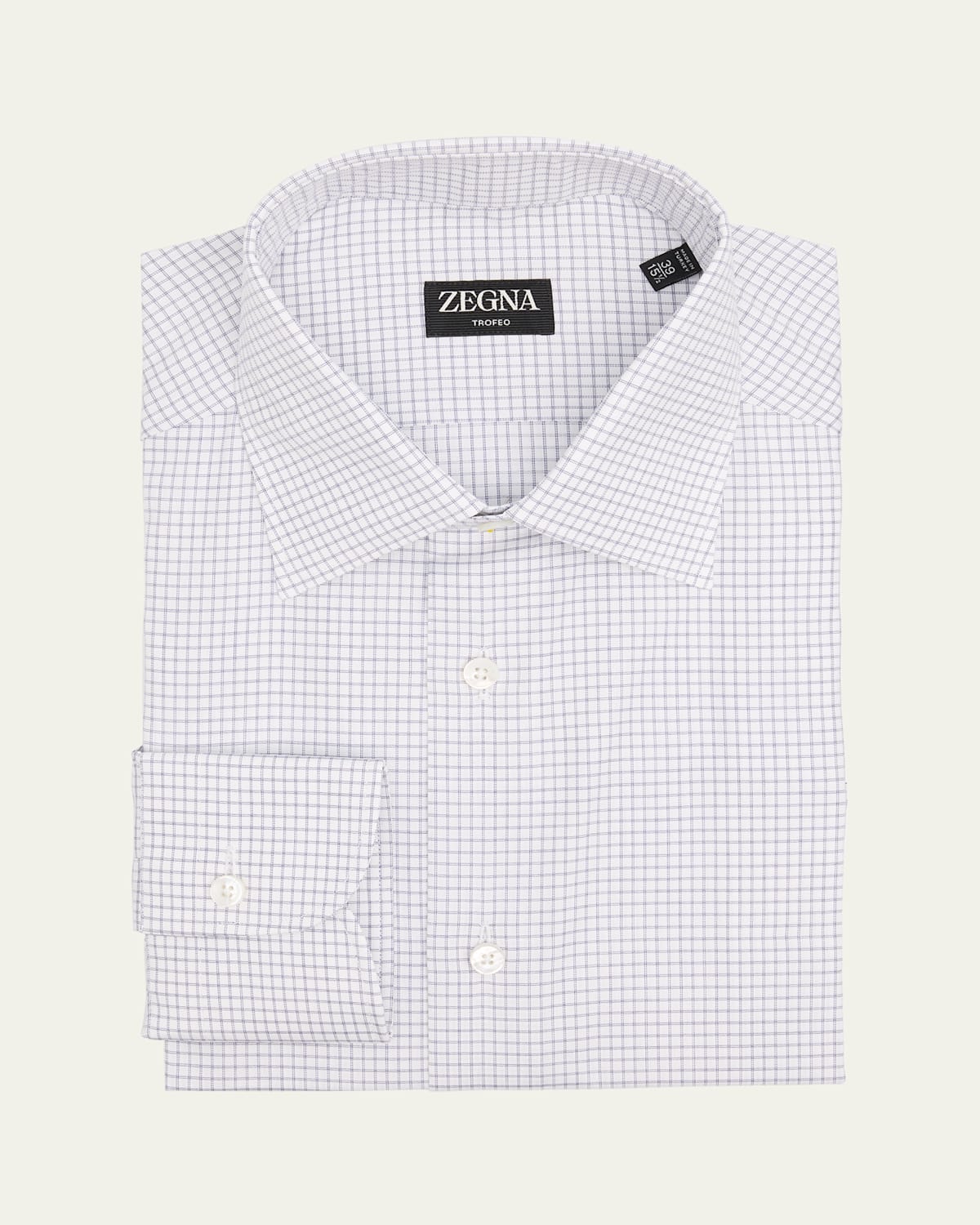 Men's Trofeo Cotton Grid Check Dress Shirt
