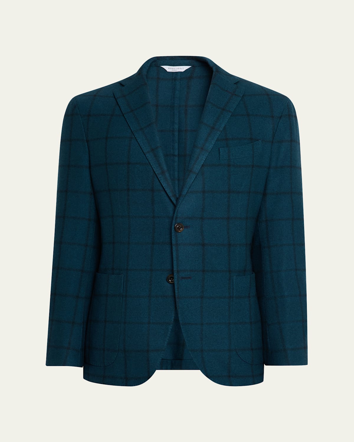 Boglioli Men's Wool Windowpane Single-breasted Sport Coat In Blue