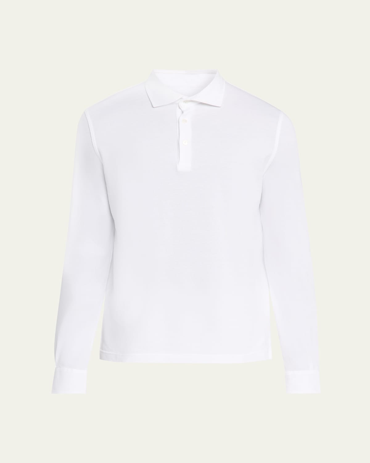 Men's Giza Cotton Long-Sleeve Pique Polo Shirt