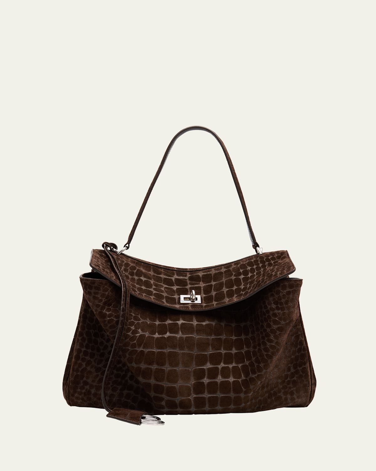 Balenciaga Medium Rodeo Crocodile-embossed Top-handle Shoulder Bag