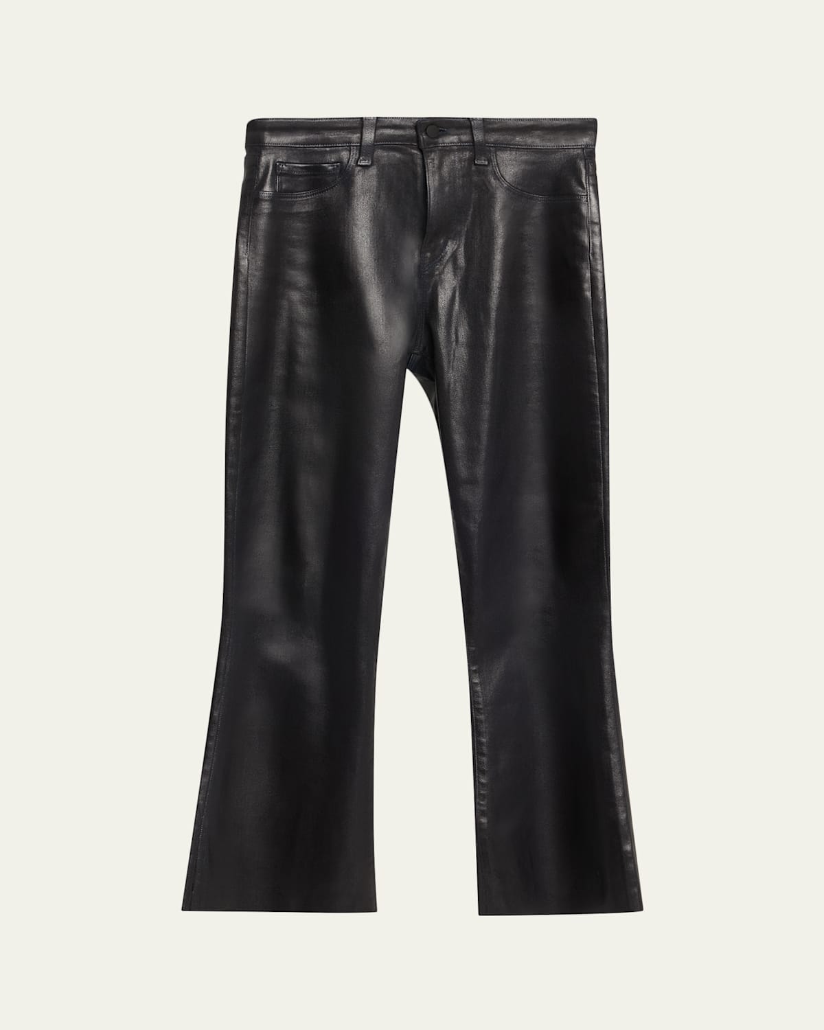 L'agence Kendra High-rise Coated Crop Jeans In Black