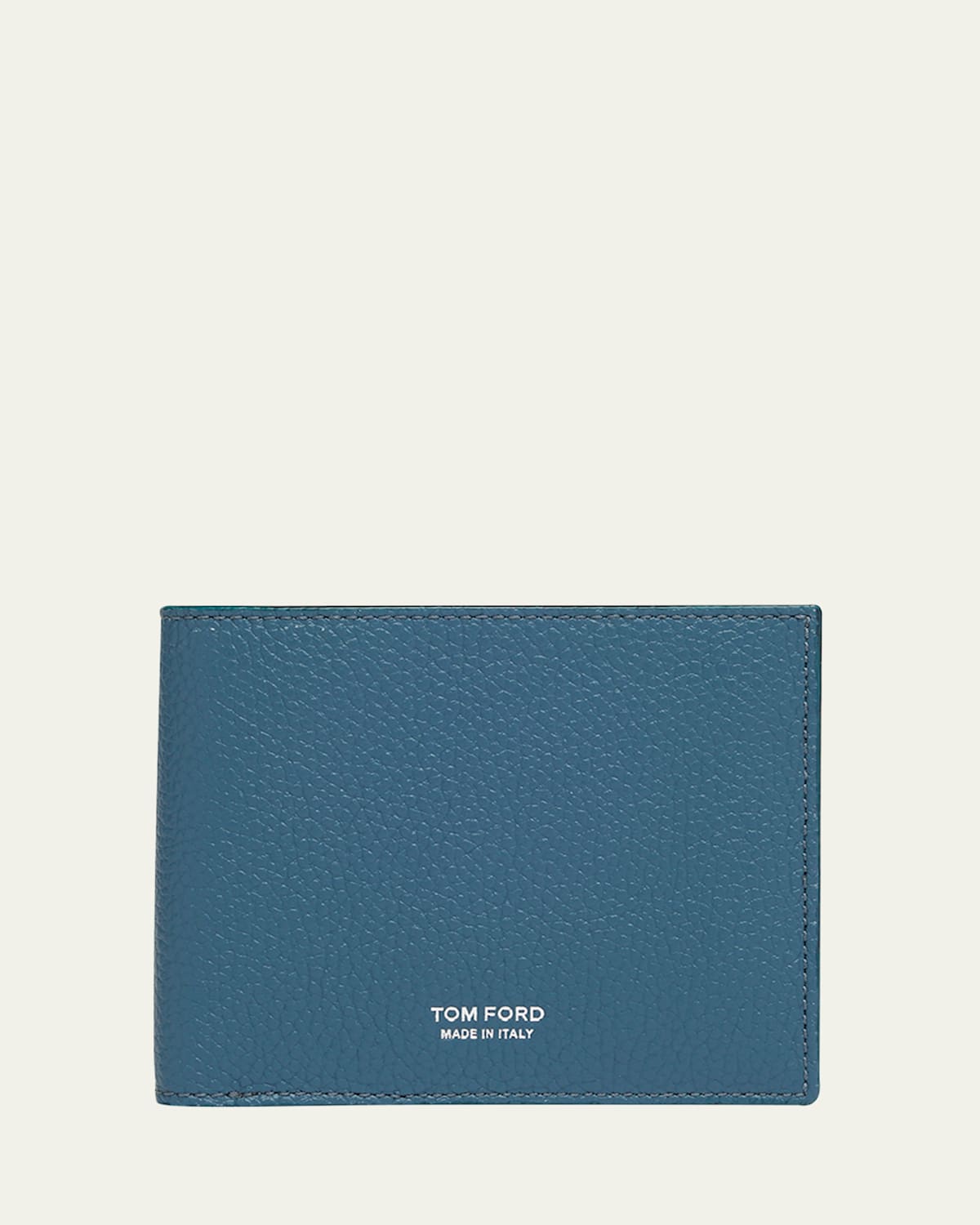 Tom Ford Mens Indigo Bifold Leather Wallet In Blue