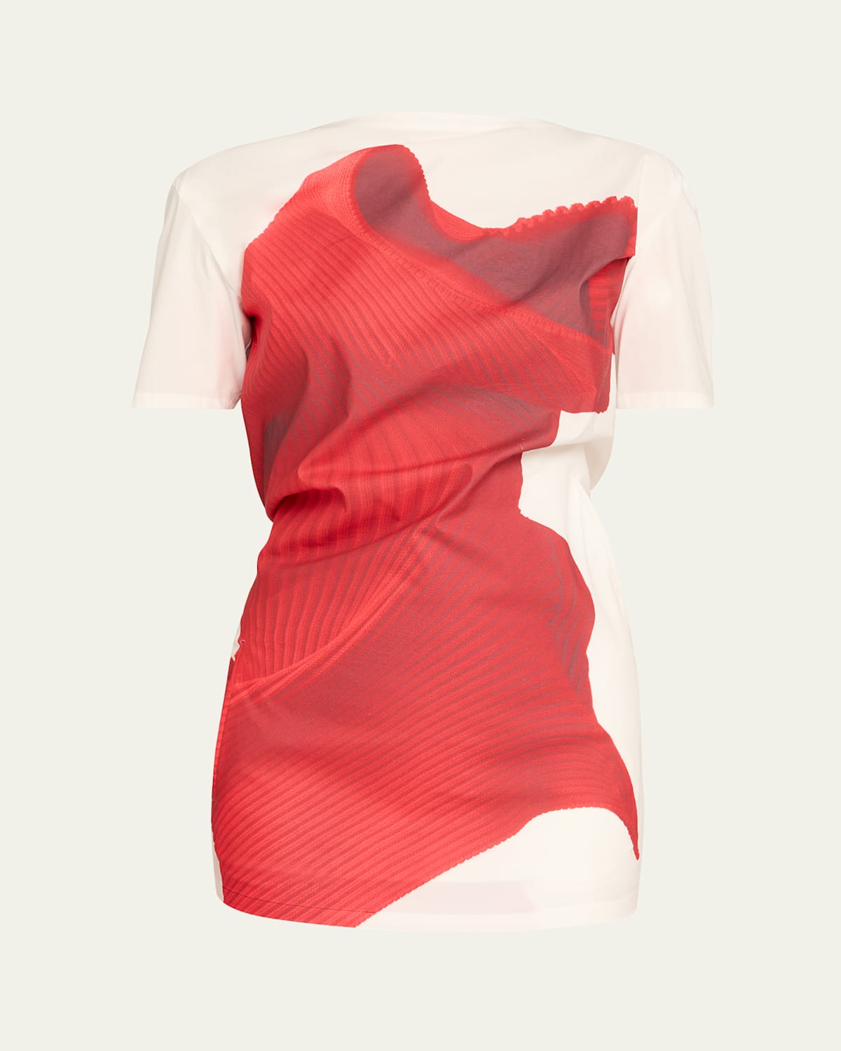 Issey Miyake Knit (as Represented) Short-sleeve Top In Red