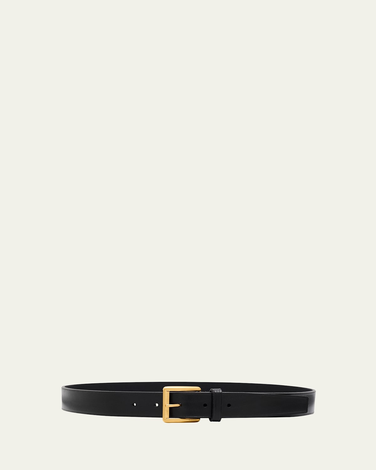 Saint Laurent Minimal Leather Belt In Black