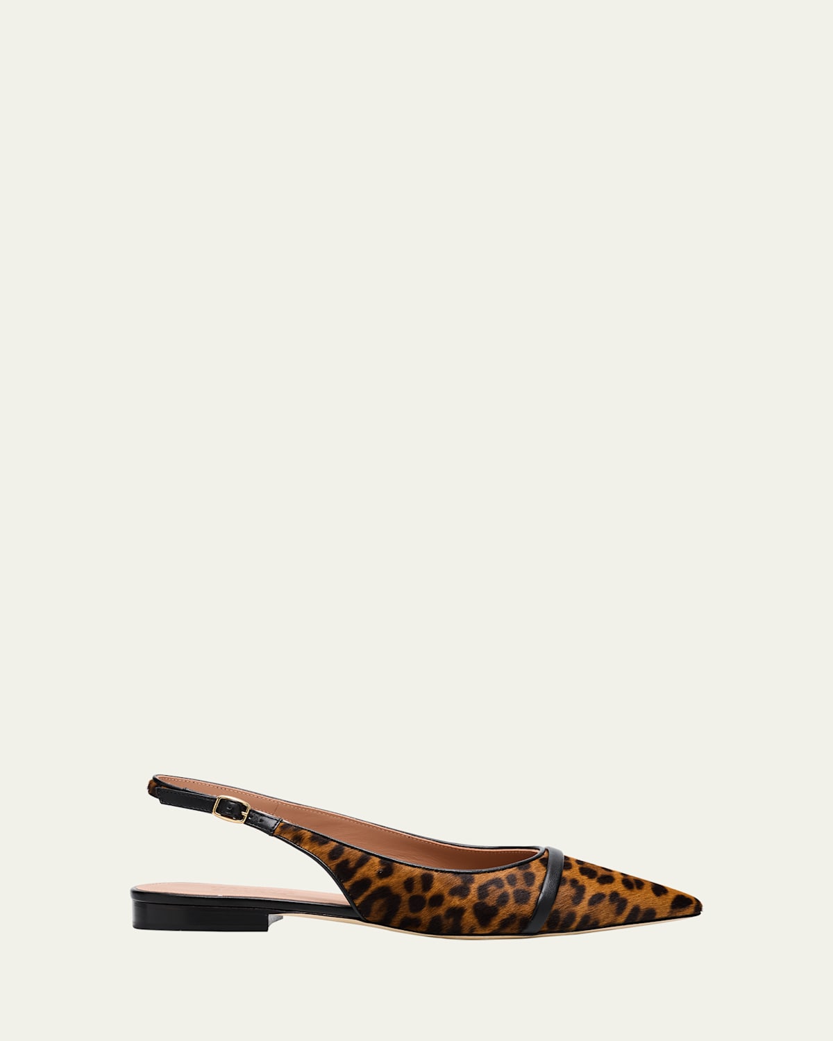 Malone Souliers Jama Leopard-printed Calf Hair Slingback Flats In Multi
