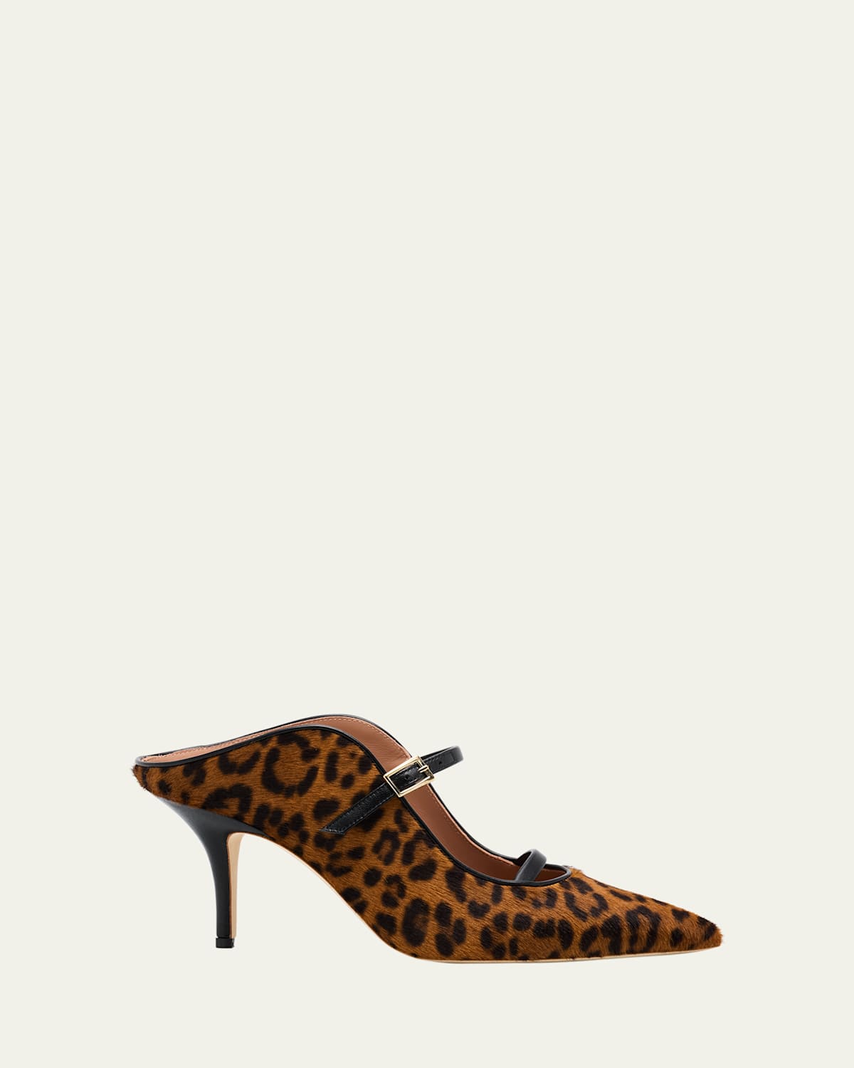 Gala Leopard-Printed Calf Hair Mule Pumps
