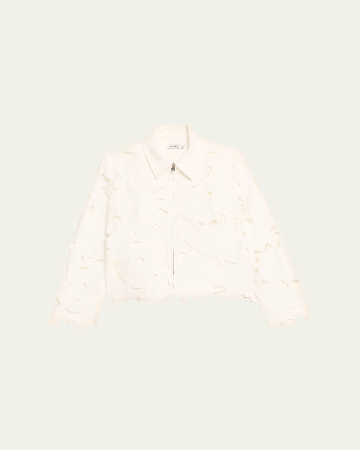 Simkhai Quinn Floral Cut-out Jacket In White