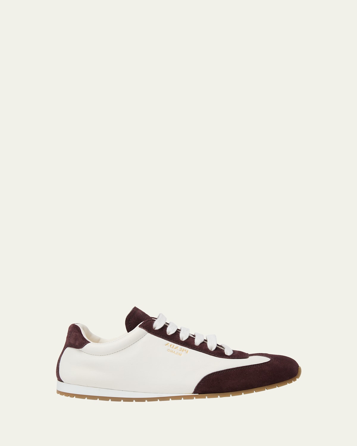 Prada Suede And Leather Low-top Sneakers In Multi
