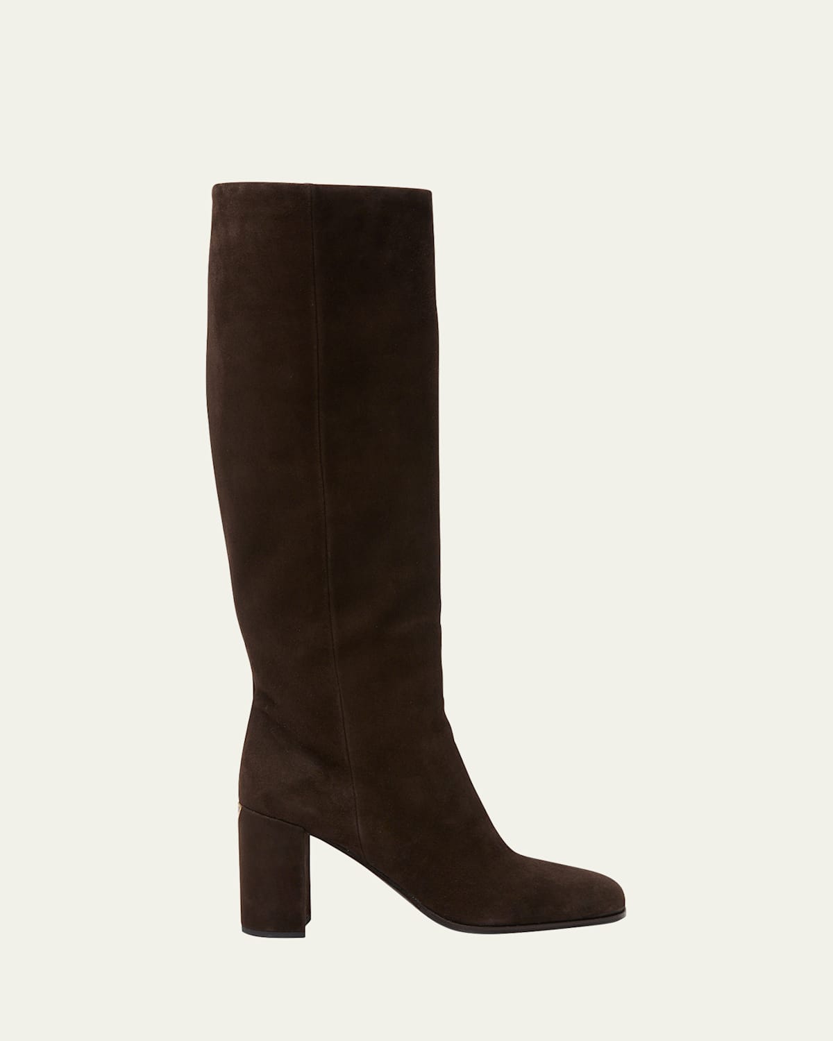 Prada Suede Knee-high Boots In Brown