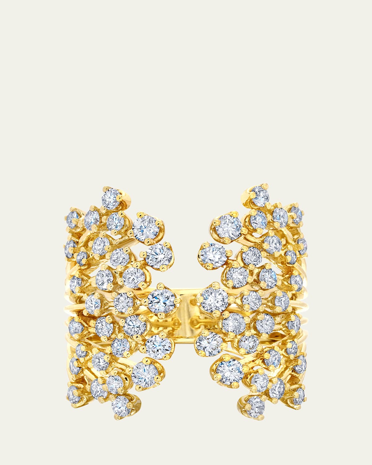 18K Yellow Gold Diamond Acai Ring