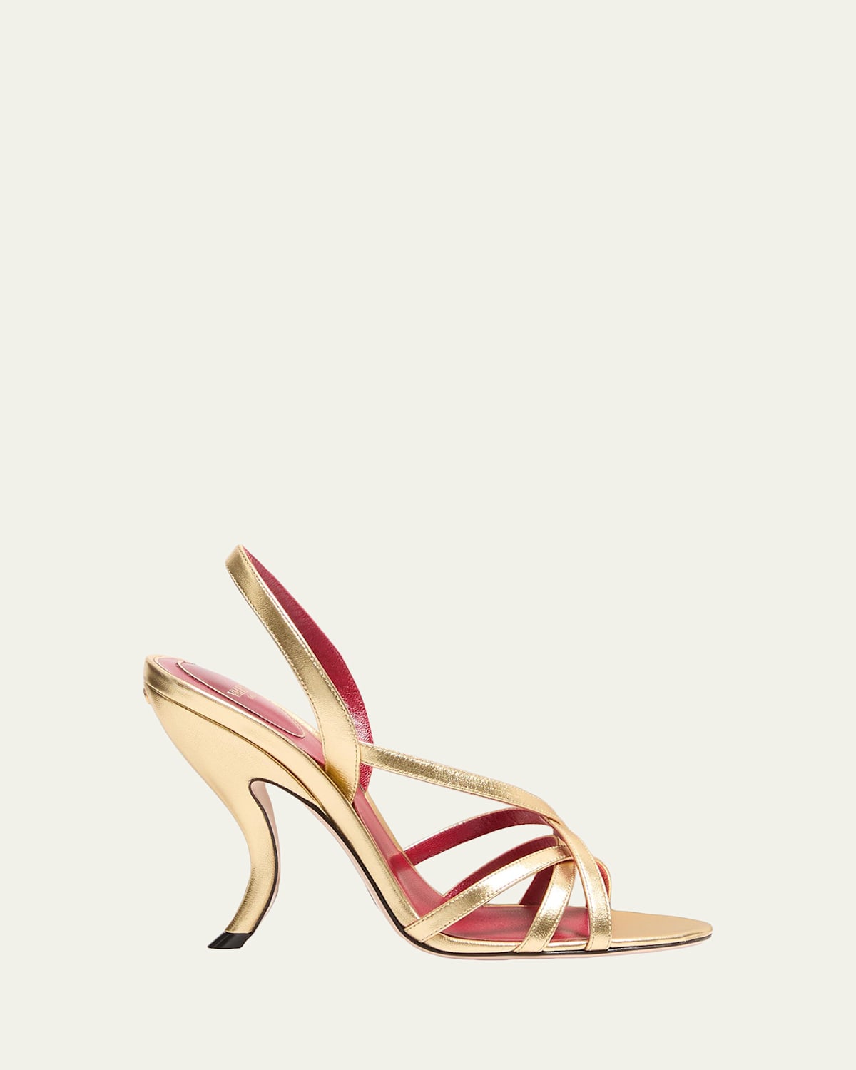 Valentino Fetishique Sandals Gold Leather In Multi