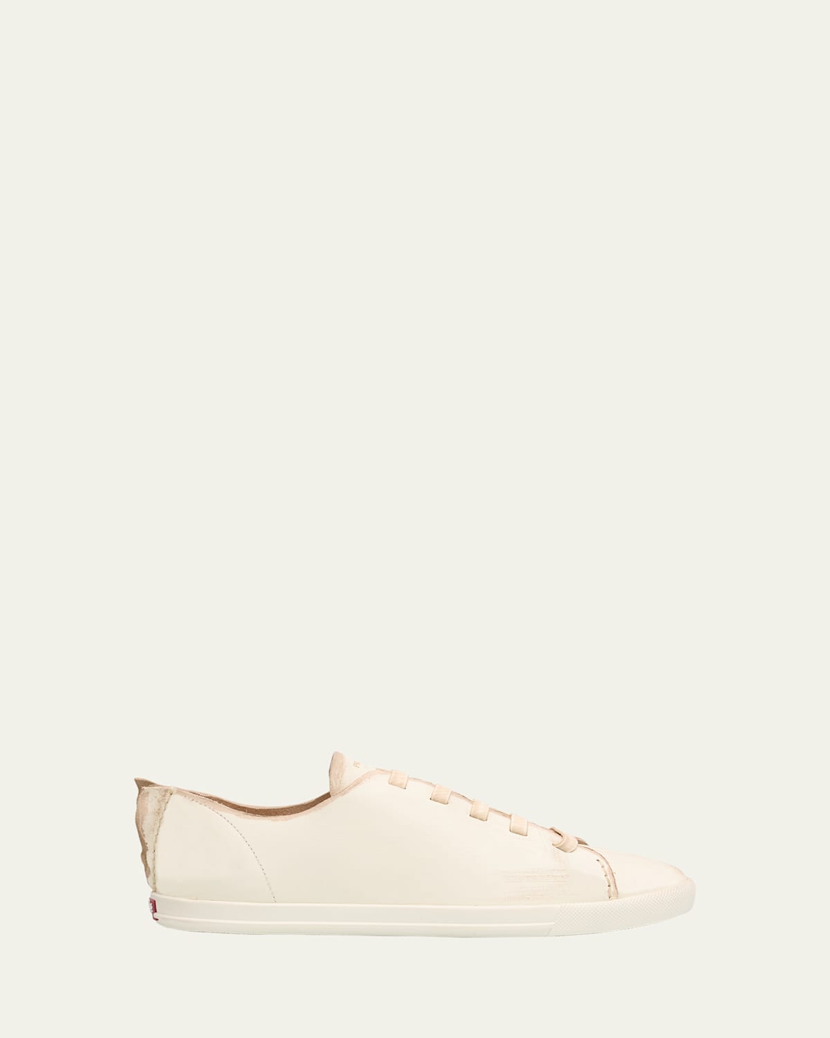 Prada Distressed Low-top Leather Sneakers In Gray