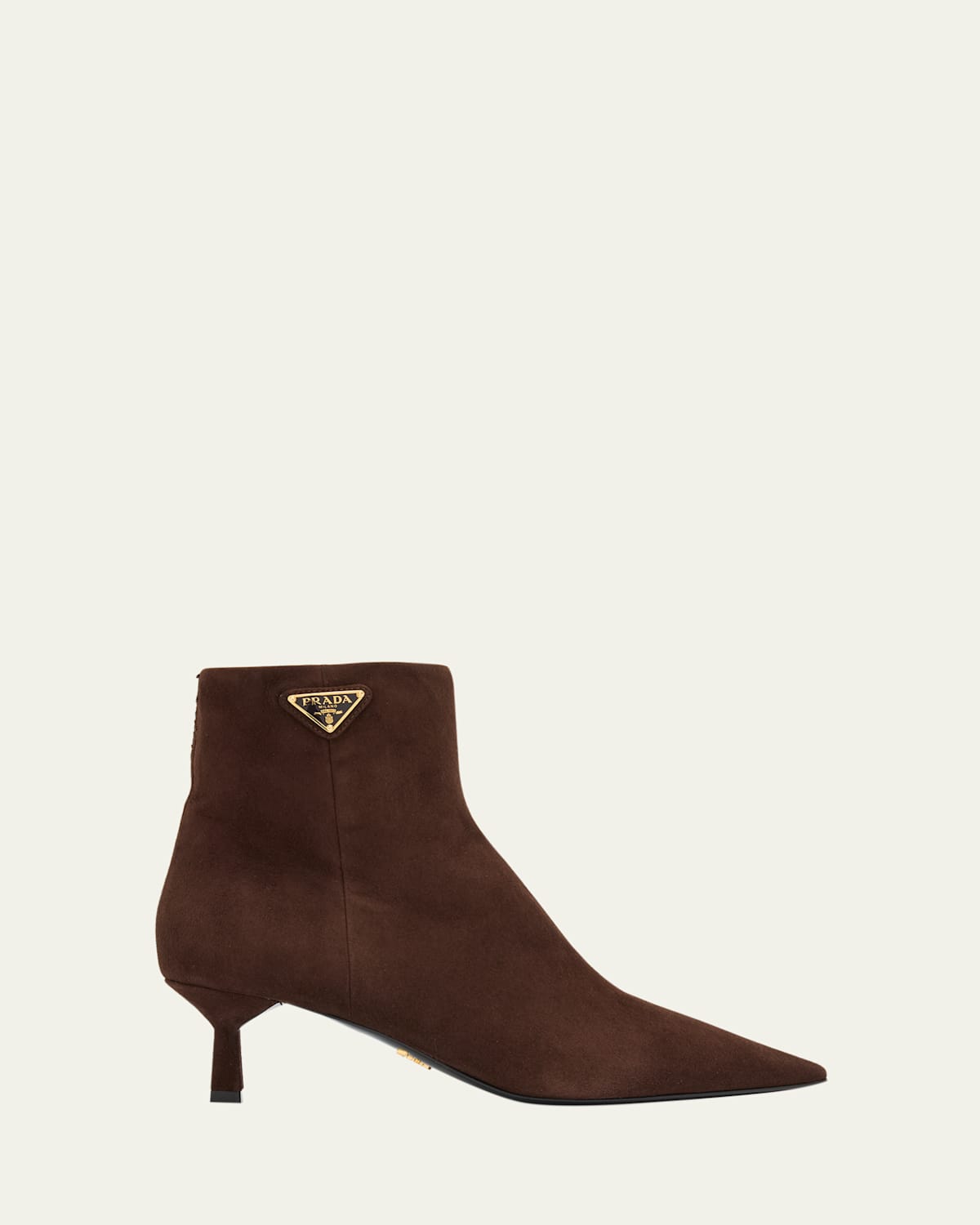 Prada 55mm Triangle Suede Ankle Booties In Brown