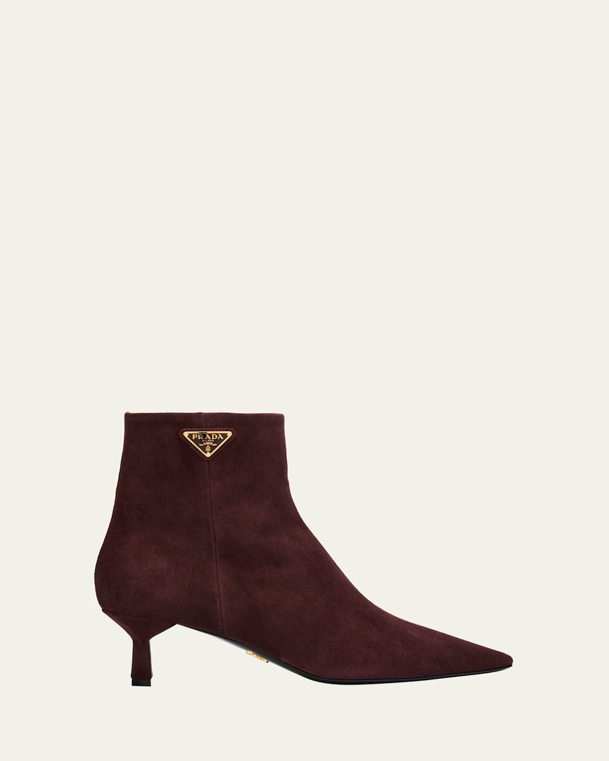 Prada 55mm Triangle Suede Ankle Booties In Red