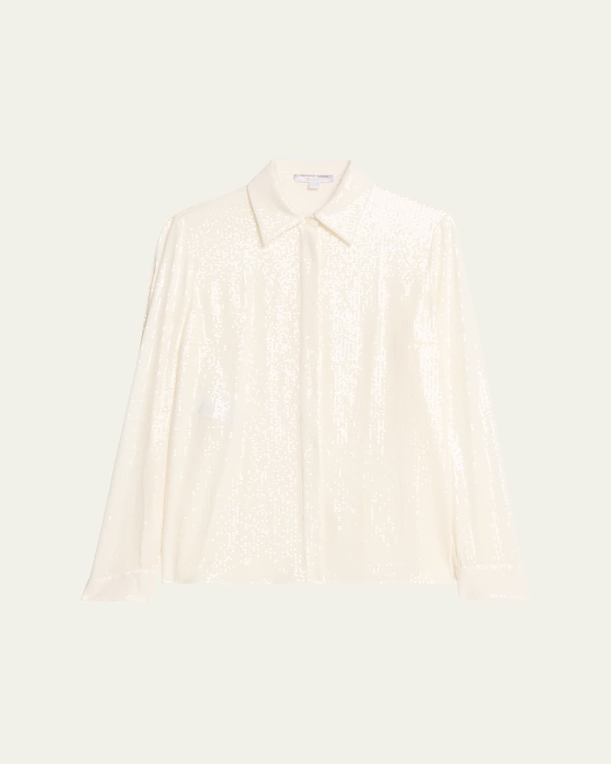 Michael Kors Hansen Sequined Button-down Shirt In White