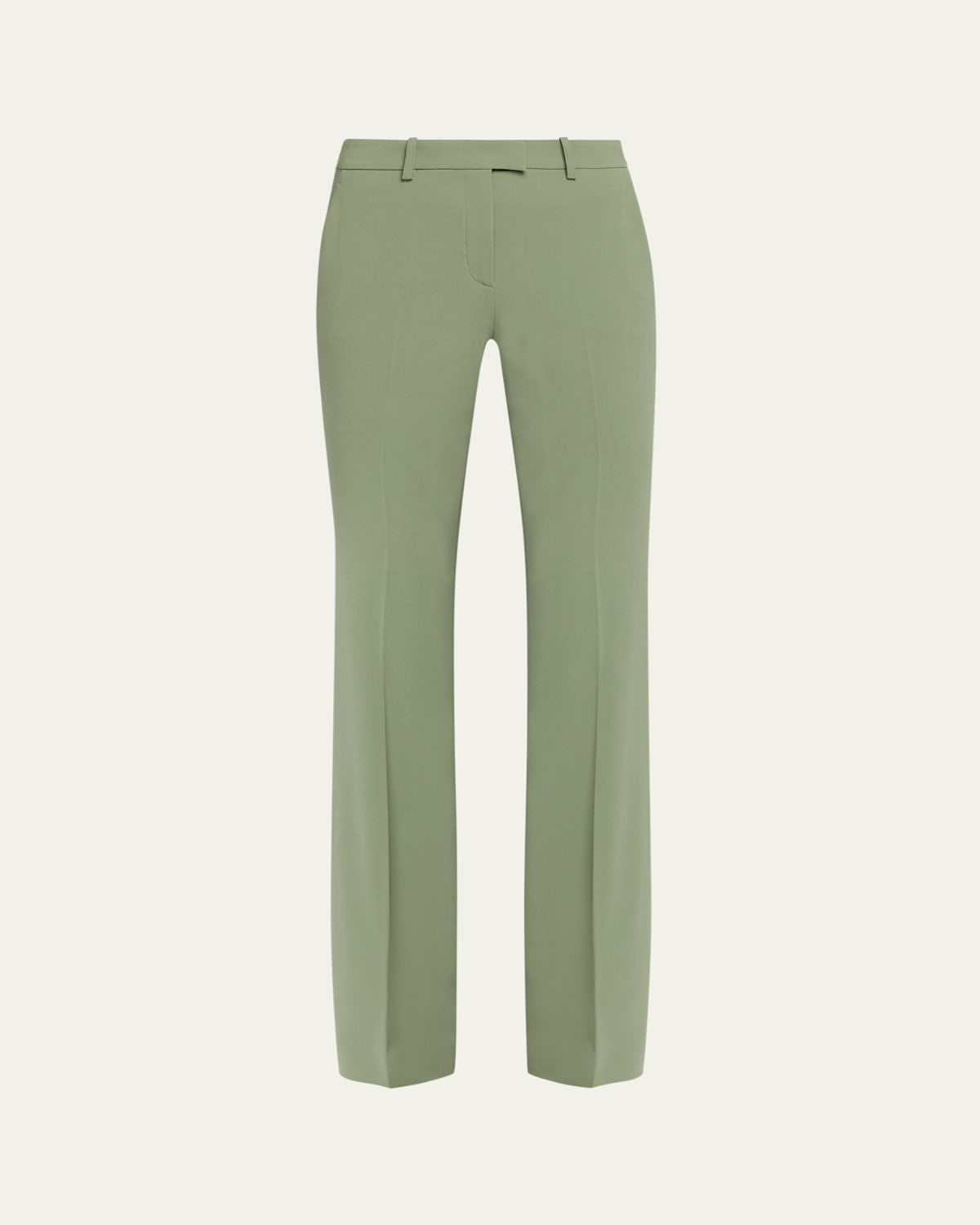 Michael Kors Haylee Stretch Wool Flare Trousers In Green