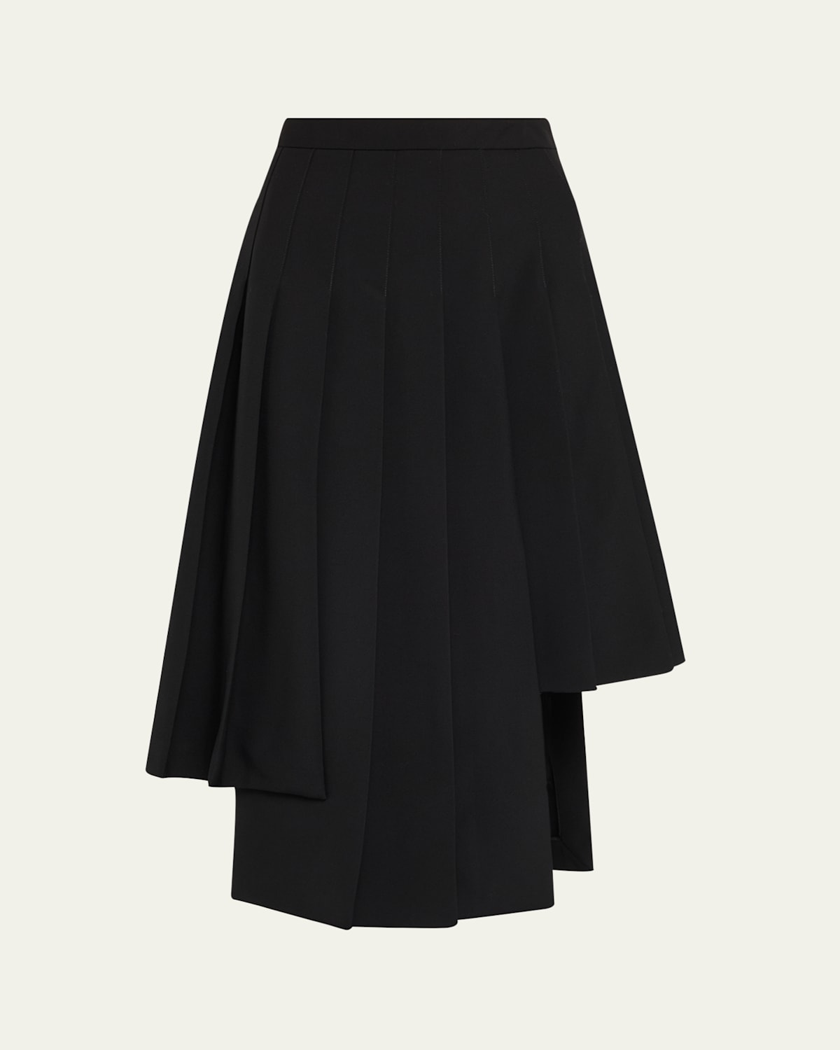 Michael Kors Asymmetric Pleated Midi Skirt In Black