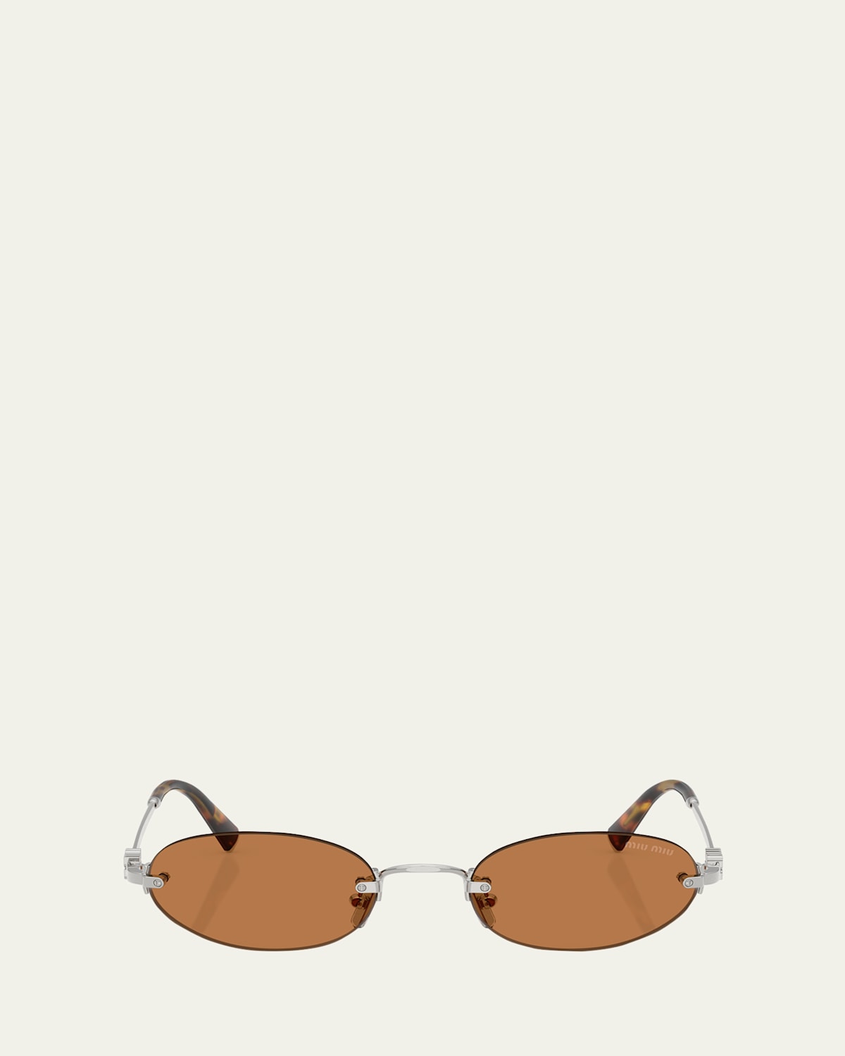 Miu Miu Rimless Metal Oval Sunglasses