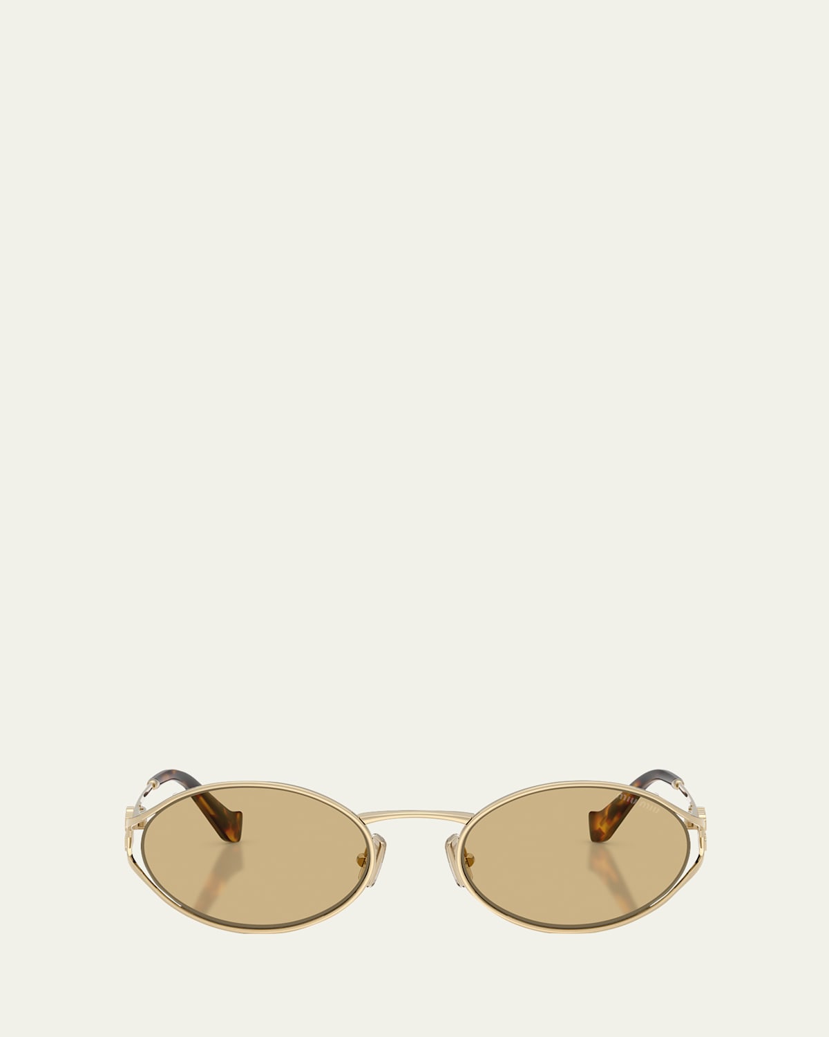 Miu Miu Mu 52ys Metal Oval Sunglasses