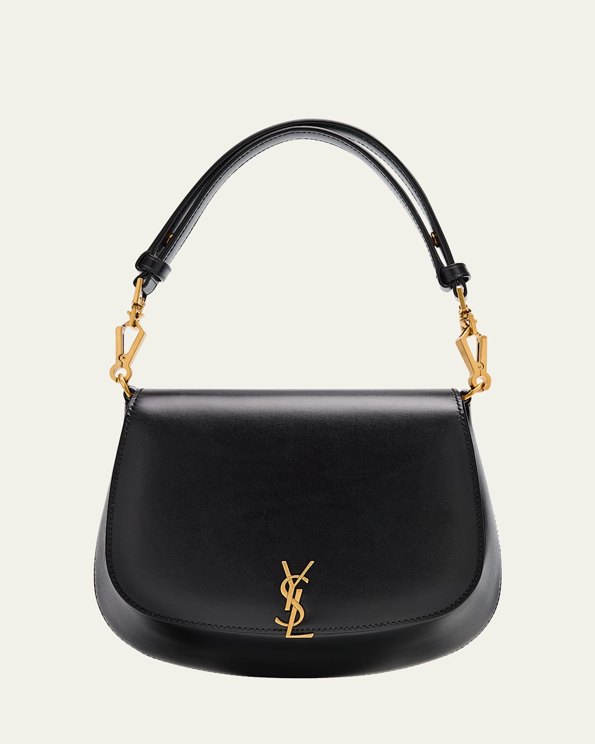 Saint Laurent Ysl Top-handle Bag In Smooth Leather In Black