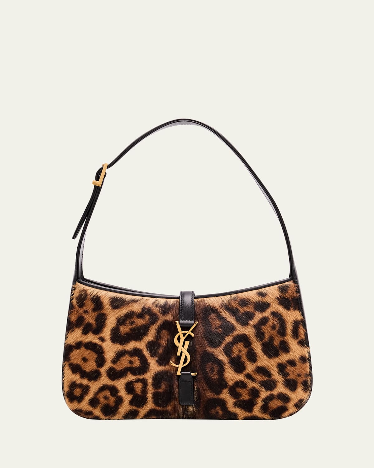 Saint Laurent Le 5 A 7 Shoulder Bag In Leopard-print Calf Hair
