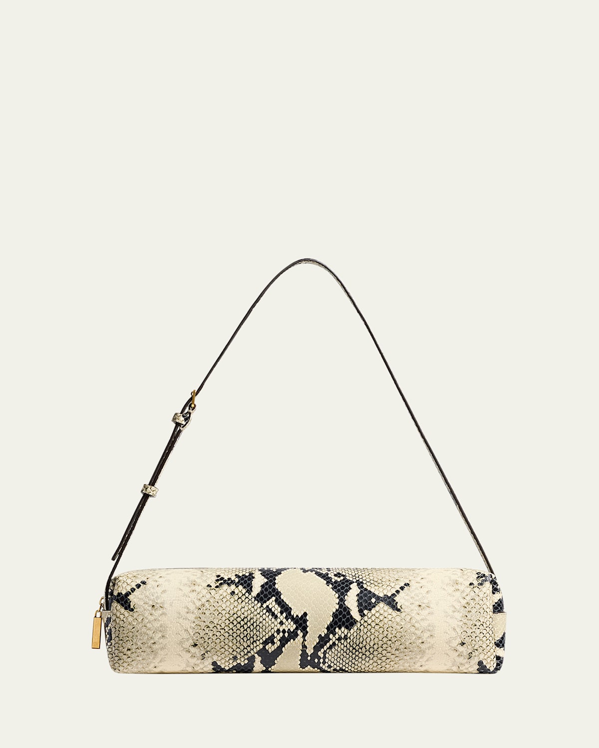 Khaite Kye Python-print Leather Shoulder Bag In Brown