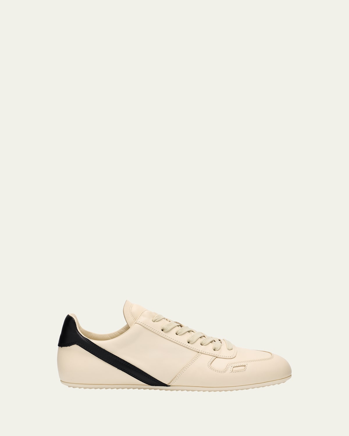 Rick Owens Minimal Leather Low-top Sneakers In Nude