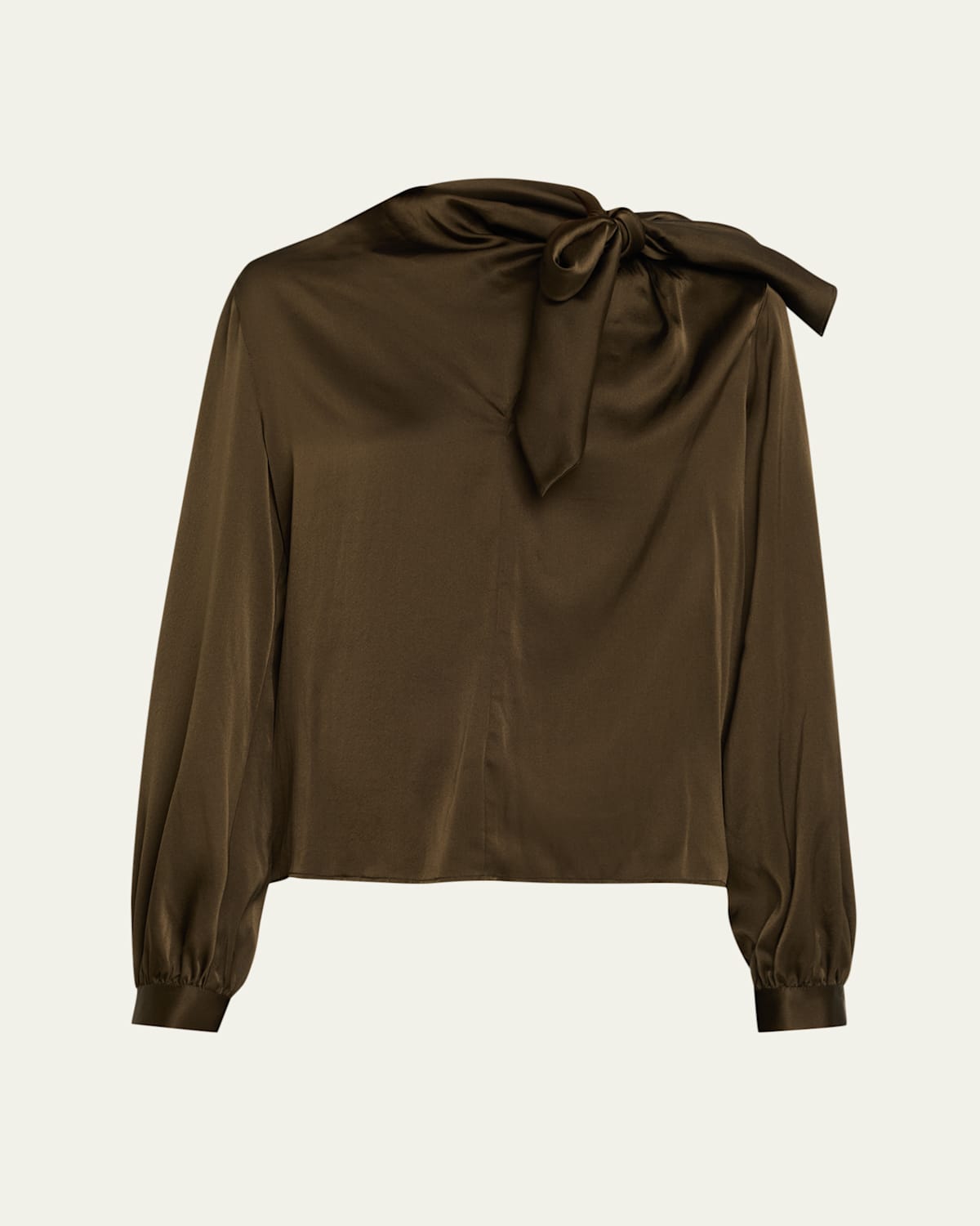 Ramy Brook Harry Tie-neck Silk Blouse In Green