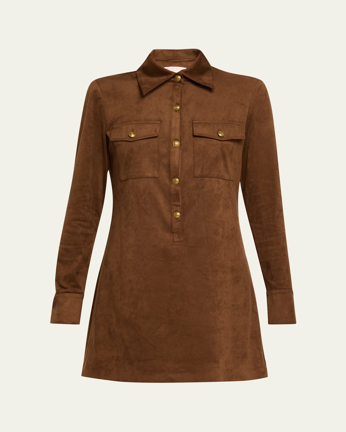 Ramy Brook Maria Long-sleeve Mini Dress In Brown