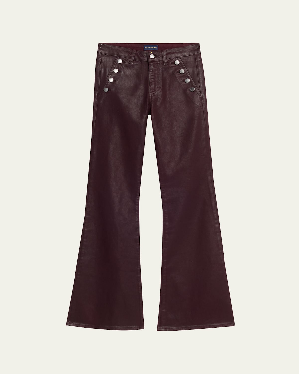Ramy Brook Coated Helena Flare Jeans In Purple