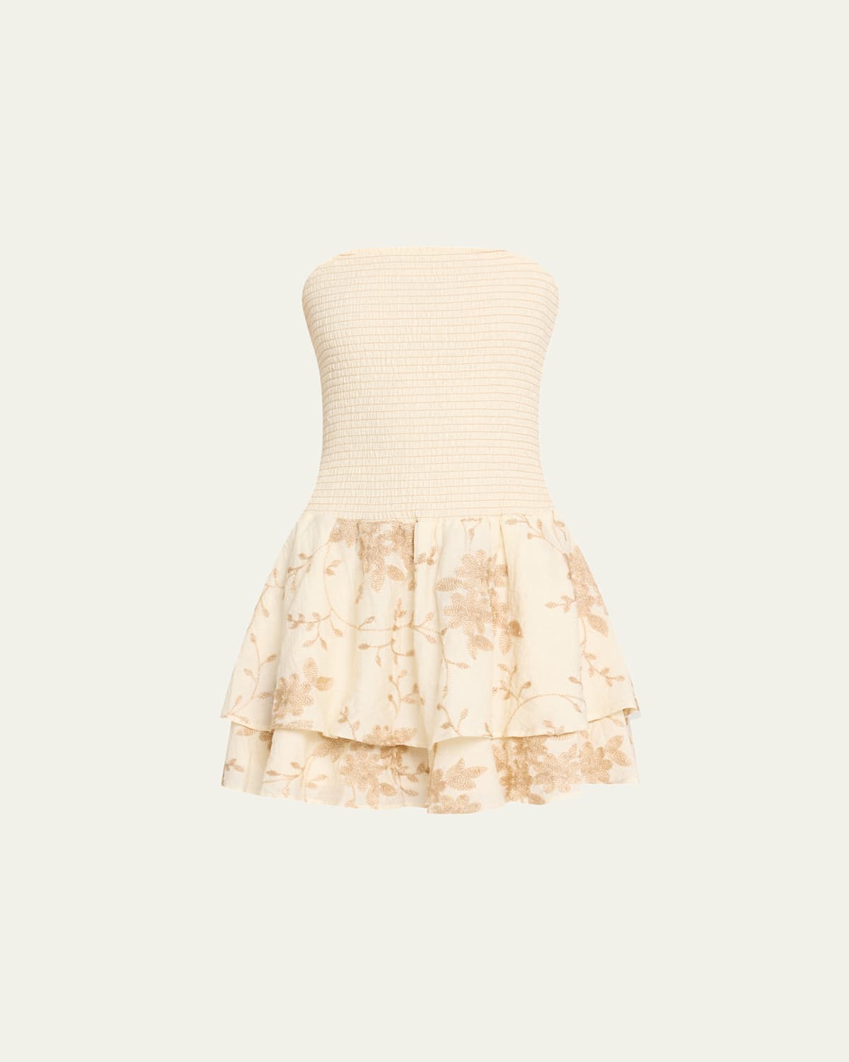 Ramy Brook Estrella Strapless Mini Dress In Neutral