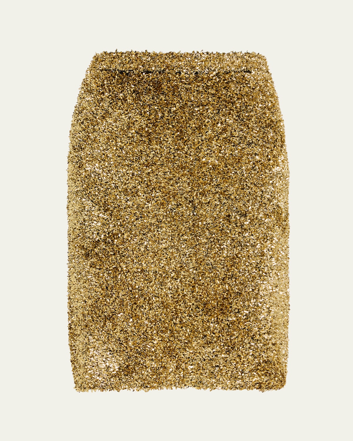 Zankov Moro Metallic Textured Pencil Skirt In Gold