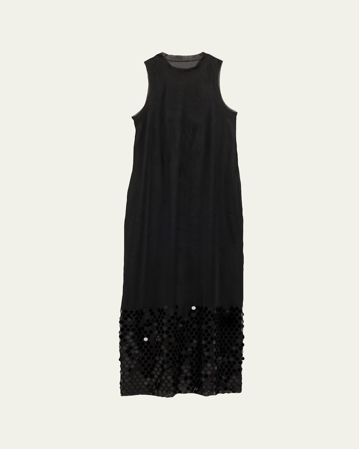 Zankov Molly Sequined-hem Mesh Maxi Dress In Black