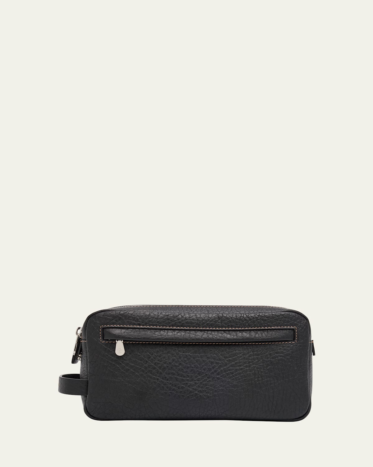 Men's Grained Leather Toiletry Bag