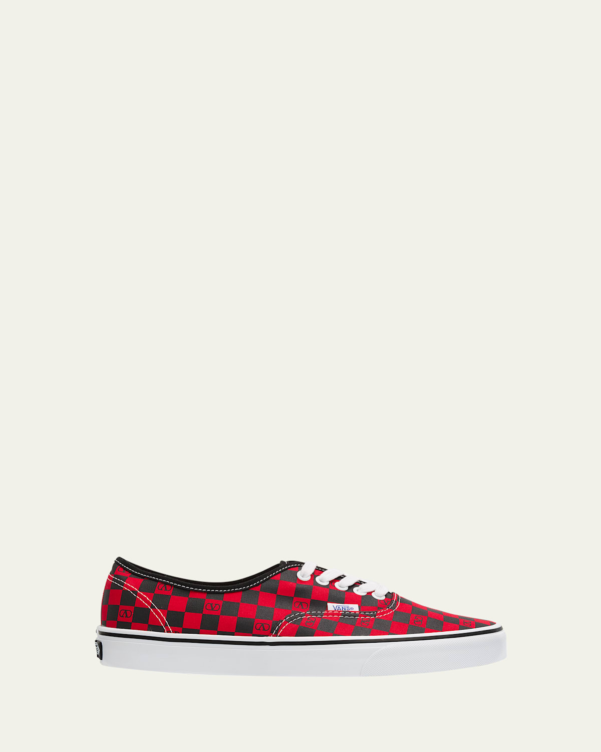 Valentino X Vans Men's Tess St Vlogo Check Canvas Low-top Sneakers In Red