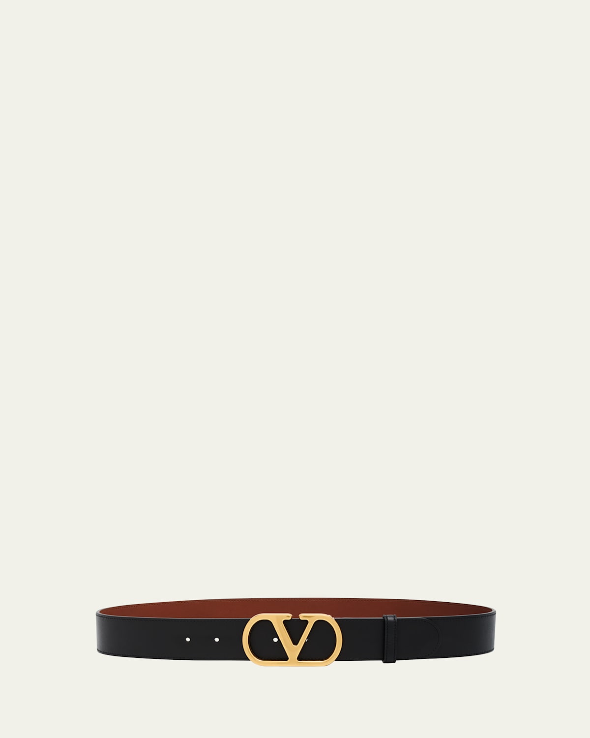 Valentino Reversible Vlogo Signature Leather Belt, 40mm In Black