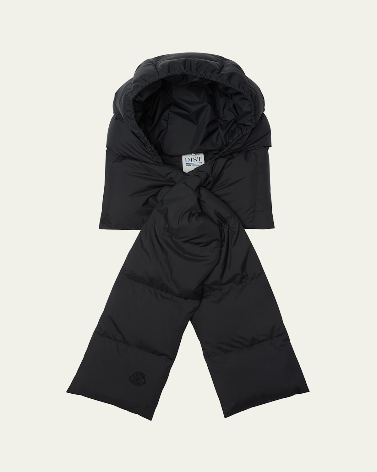 Moncler Hooded Down Scarf In Black