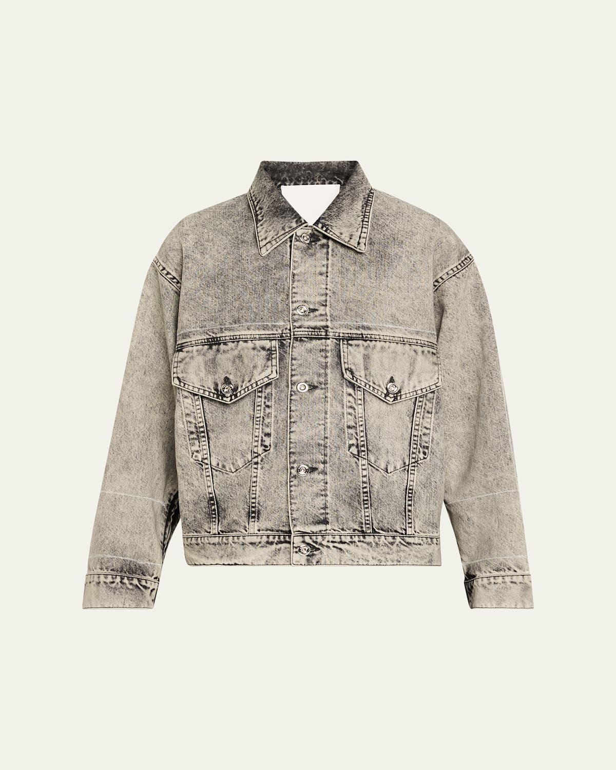 Setchu Ruche Washed Denim Jacket In Brown