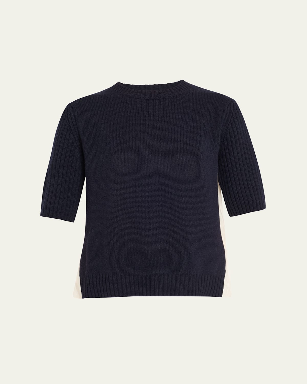 Sea Mallory Short-sleeve Combo Sweater In Blue
