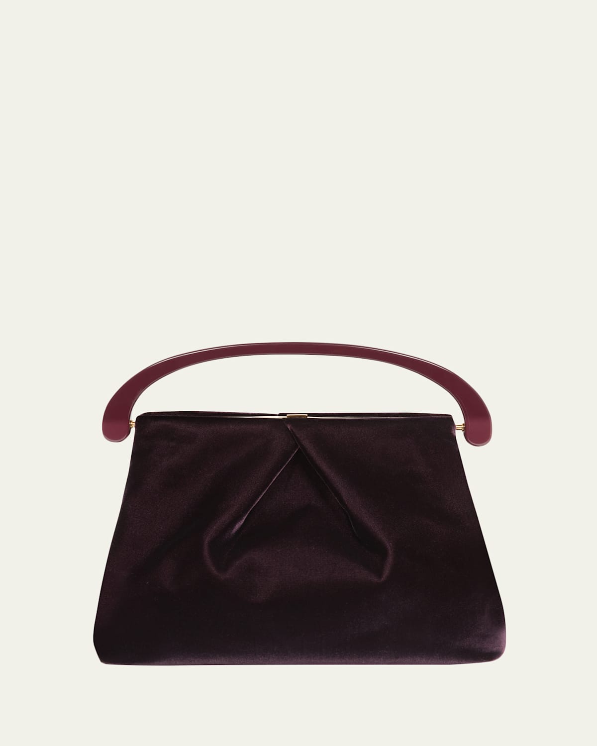 Dries Van Noten Pleated Velvet Shoulder Bag In Purple
