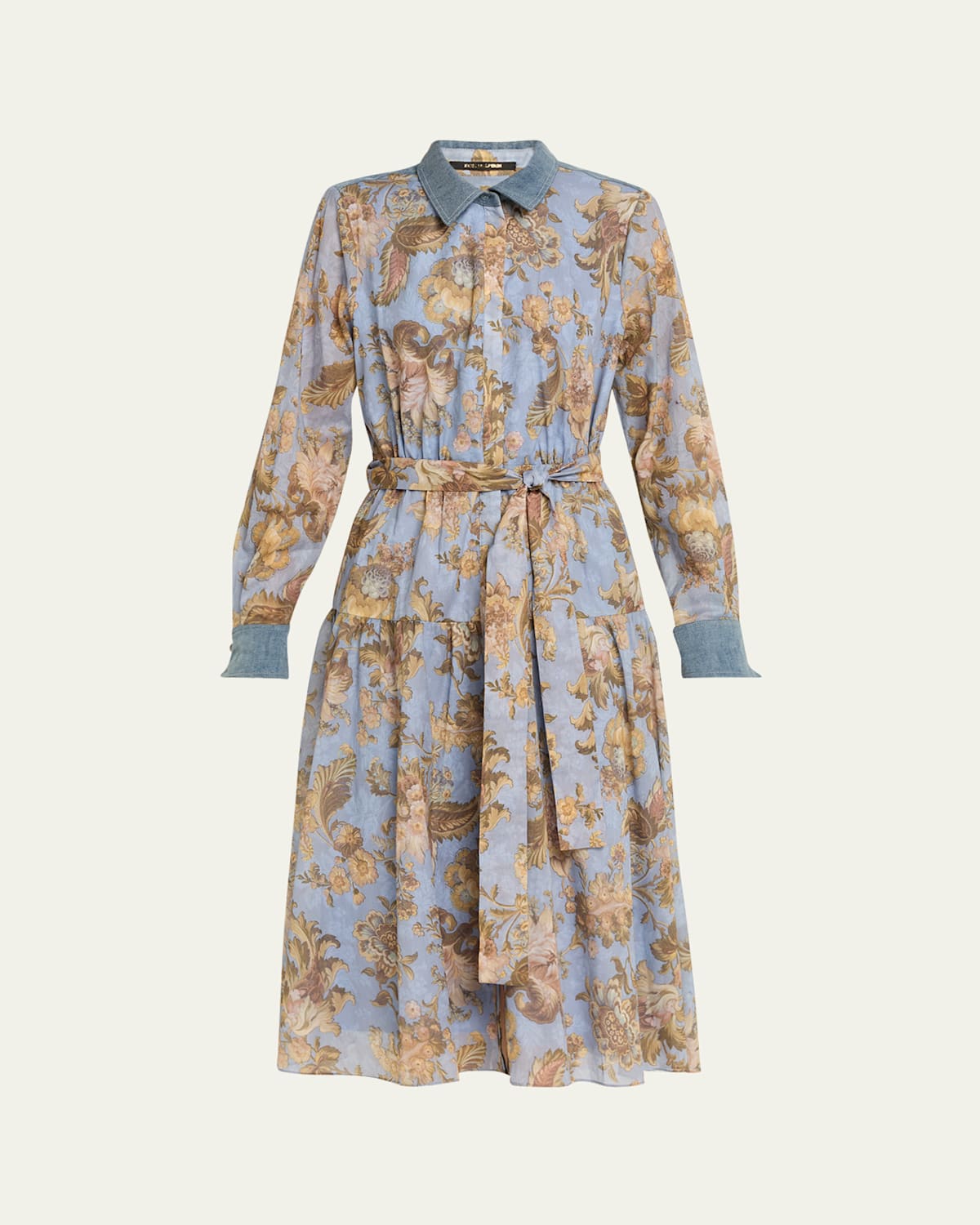 Kobi Halperin Evans Floral-Print Cotton Midi Shirtdress