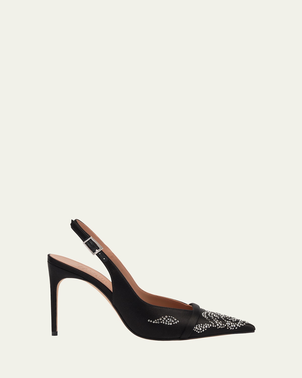 Malone Souliers Jazz Embellished Satin Slingback Pumps In Black