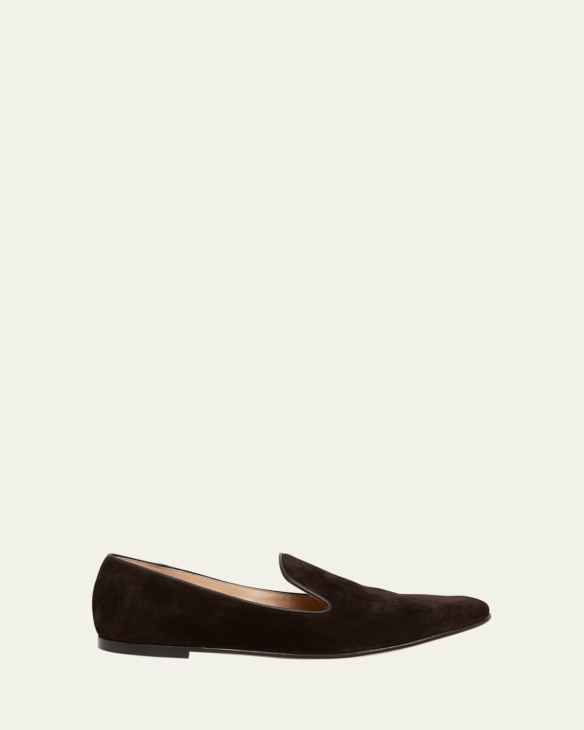 Gianvito Rossi Suede Slip-on Loafers In Black
