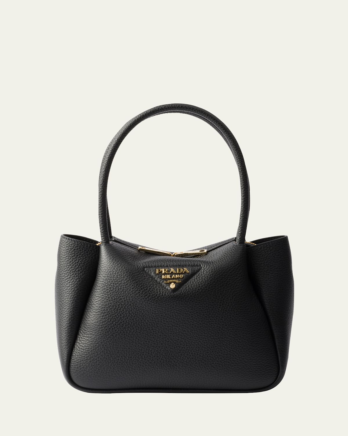 Prada Small Leather Top-handle Bag In Black
